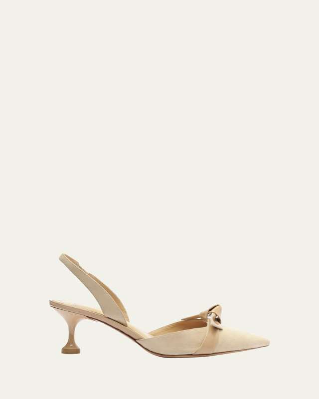 Clarita Suede Bow Halter Pumps